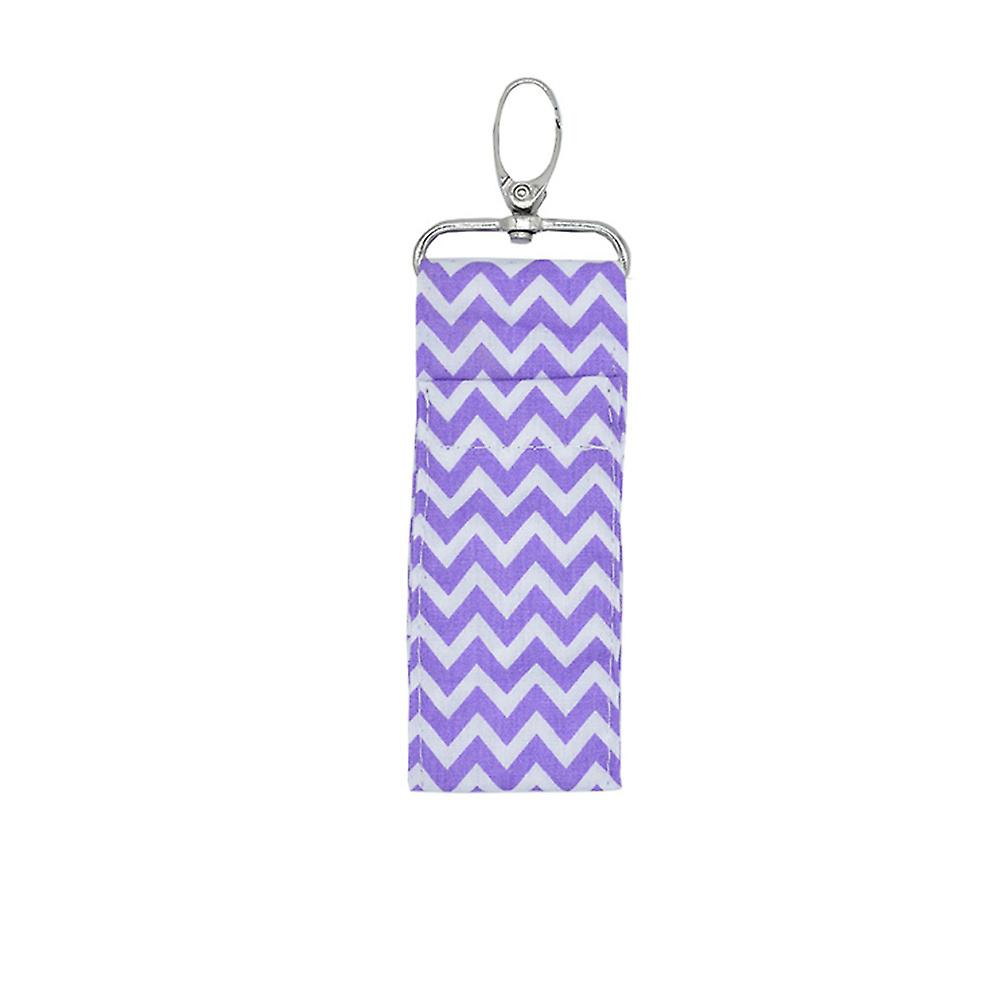 Wave Pattern Lipstick Holder Keychain Chapstick Pouch Bag