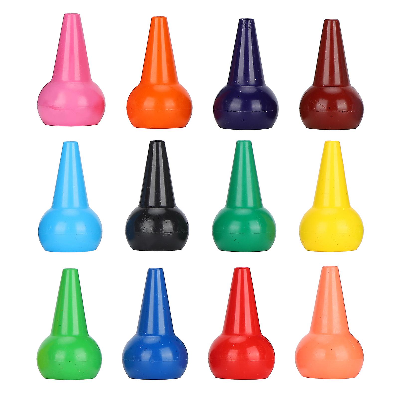 Finger Paint Crayons Paraffin 12 Colors 3D PalmGrip NonToxic Stackable Sticks for Children