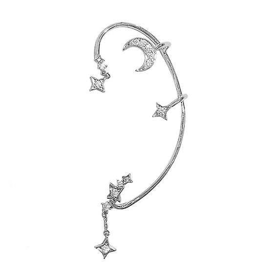 1Pc Electroplating Wrap Earring Fine Workmanship Moon Star Decorative Ear Cuff for Daily