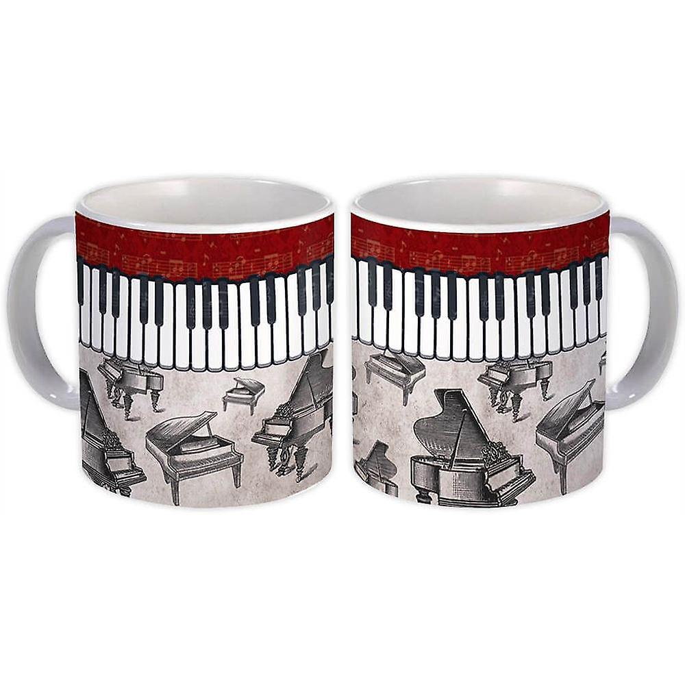 Gift Mug: Grand Piano Pattern