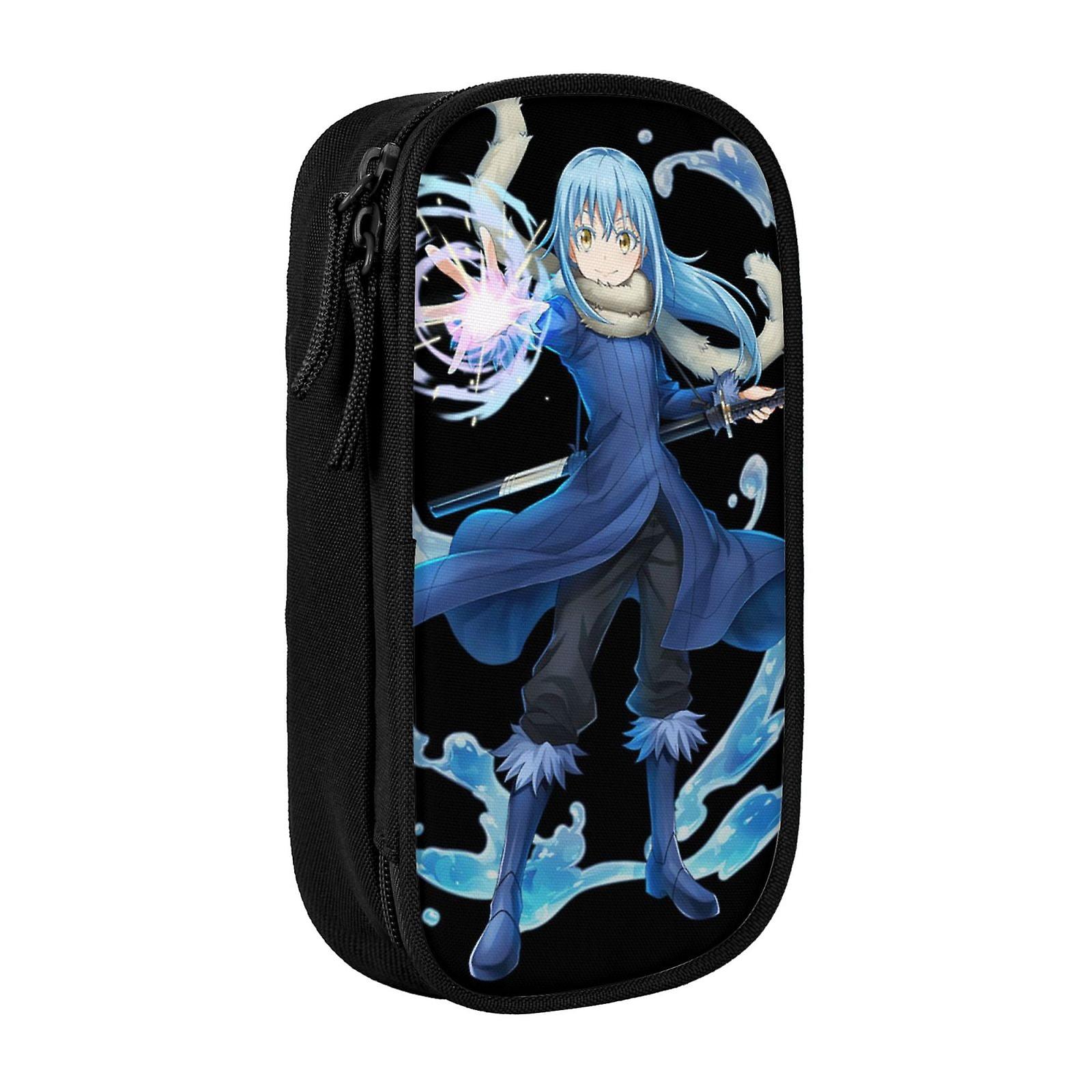 Anime That Time I Got Reincarnated As A Slime Pencil Pouch Case Makeup Bag Large Capacity Zipper Cosmetic Bag Double Layer Storage Pen Bag Pouch