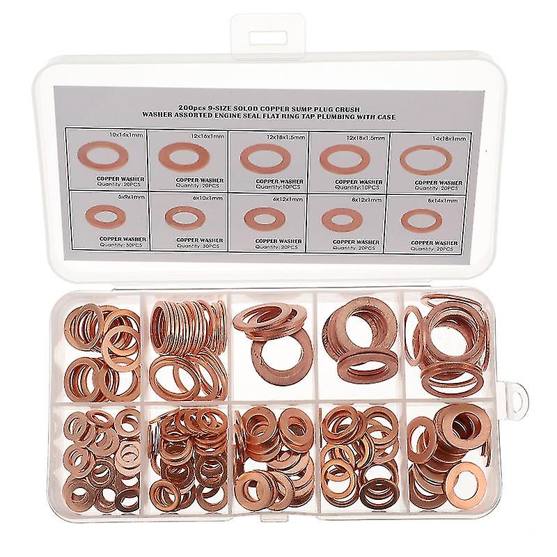 200pcs Copper Sealing Washers