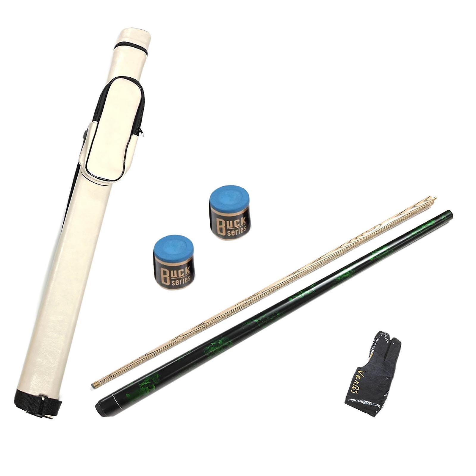 Pool Queue Stick Professional mit Kreide mit weißem PU Leder Etui Pool Stick Schwarz Grün