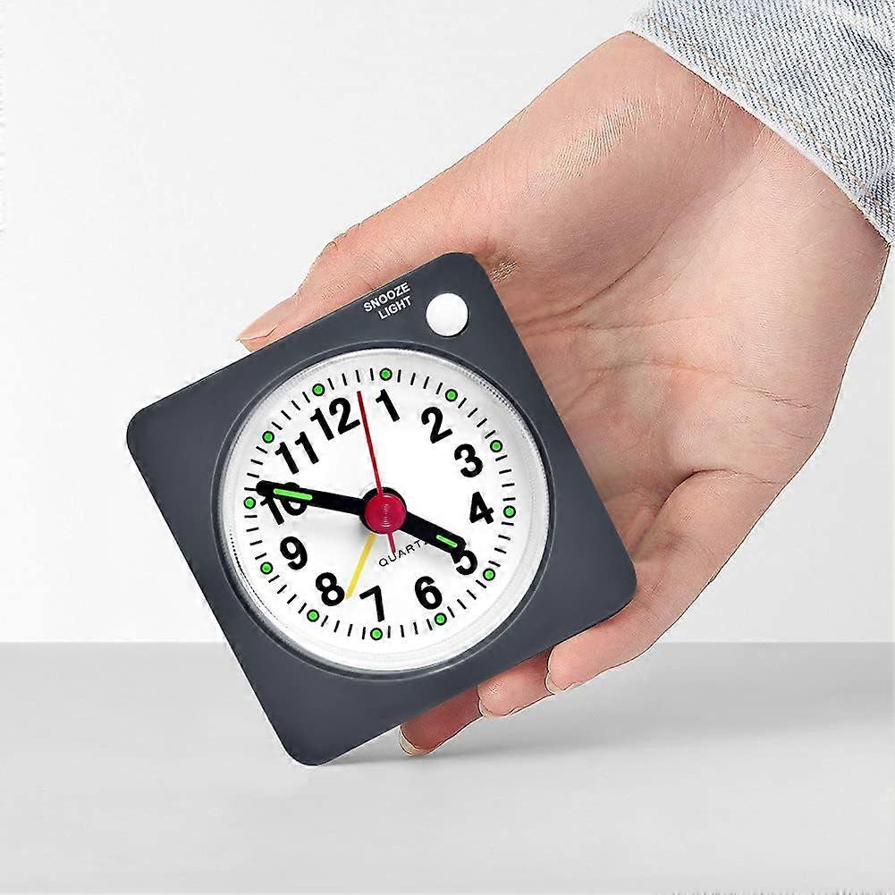 Small Travel Alarm Clock Alarm Clocks Bedside Non Ticking Battery Operated Lightweight Silent Clock Quiet Analog Clock with Snooze Nightlight -Yx
