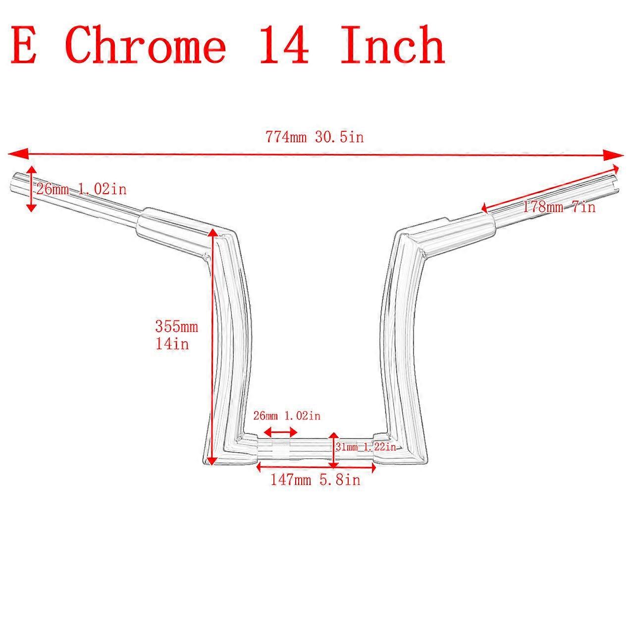 Motorcycle 12 14 16 Bar Handlebars Black/Chrome Z Drag Bar For Harley ...
