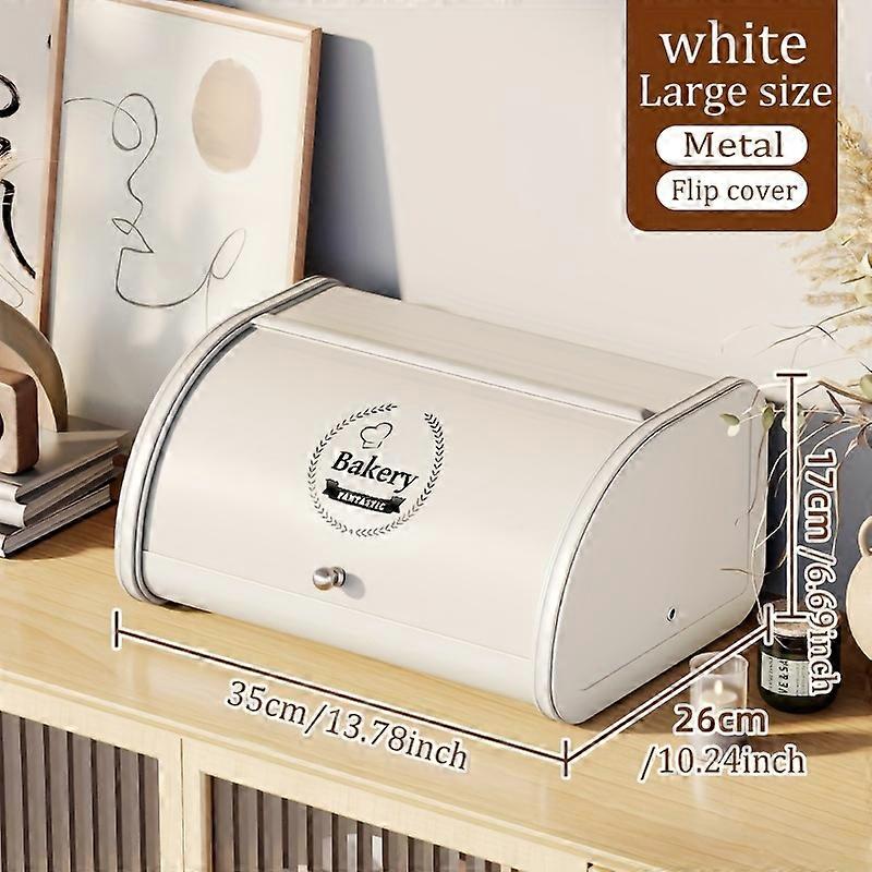 Premium Rectangular Metal Bread Box with Flip-Top Lid - Dustproof, Reusable, and High-End Finishing - Ideal for Living Room, Dormitory, Kitchen, and B