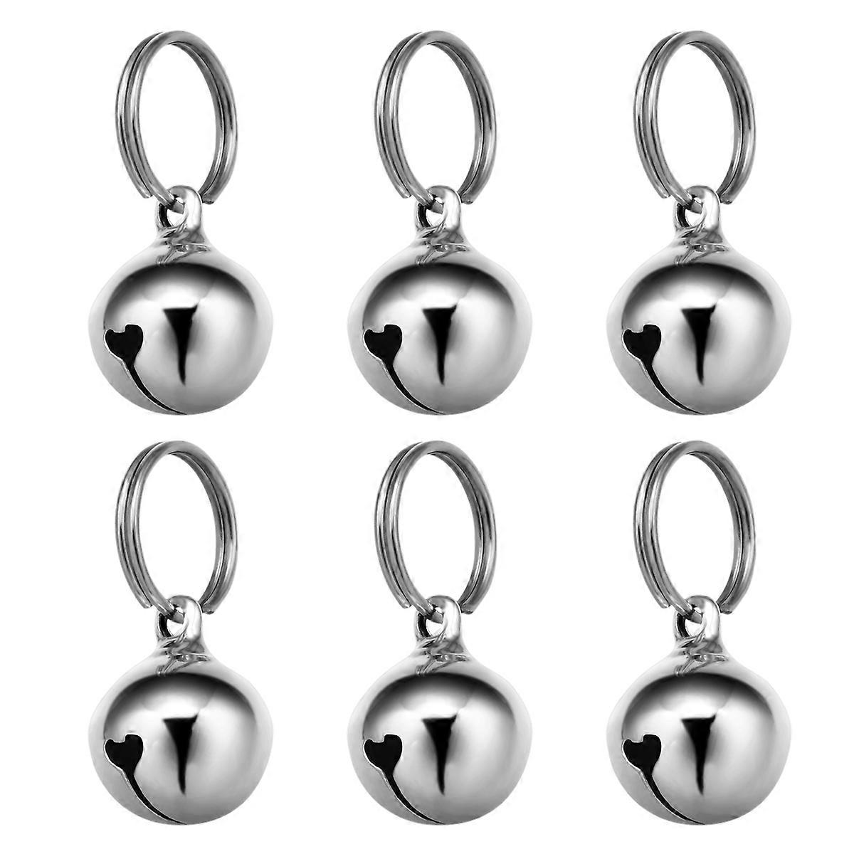 UKCOCO 6pcs 16MM μενταγιόν καμπάνες χαλκός κατοικίδιο ζώο κολιέ αξεσουάρ διακόσμηση (ασήμι)