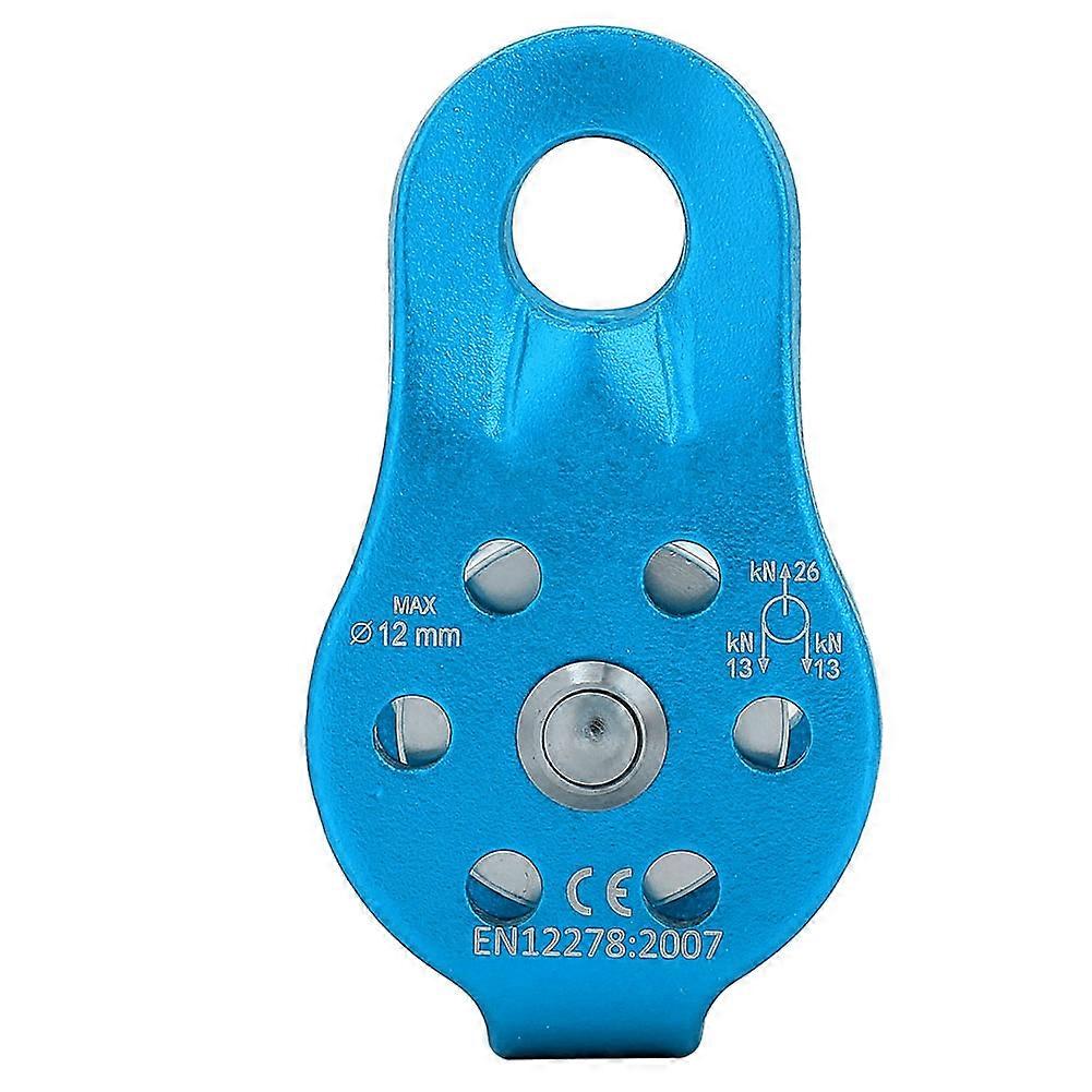 Poulie pivotante simple robuste en alliage d'aluminium 26 kN pour corde de 12 mm (bleu)