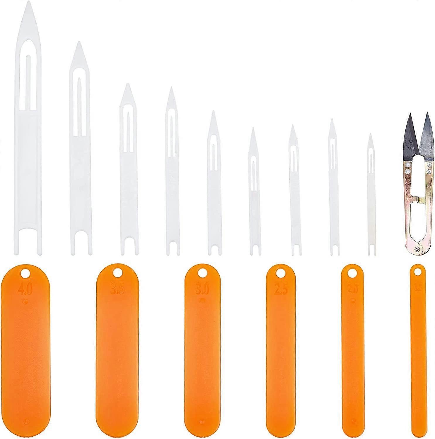 Fishing Netting Needle Repair Kits Including 1pc Sharp Steel Scissors 9pcs 9 Sizes Plastic Fishing Net Shuttle and 6pcs 6size Plastic Mending Fishing