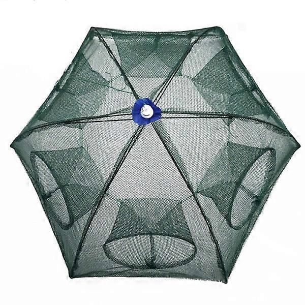 Inklapbaar visnet met 6 openingen Donkergroen