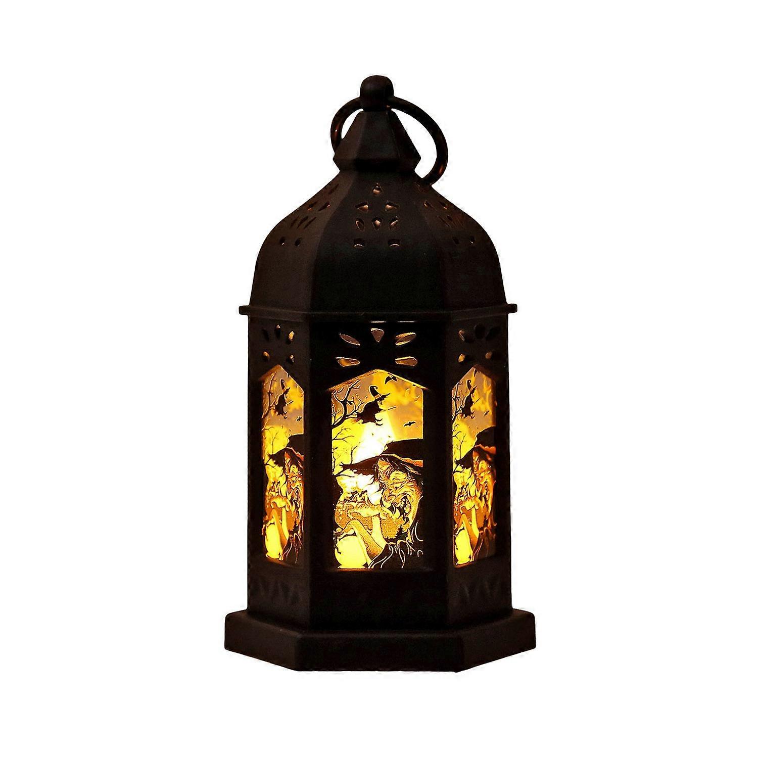Halloween Candle Lantern Decoration Battery Operated Mini Castle Flame LED Light Smokeless