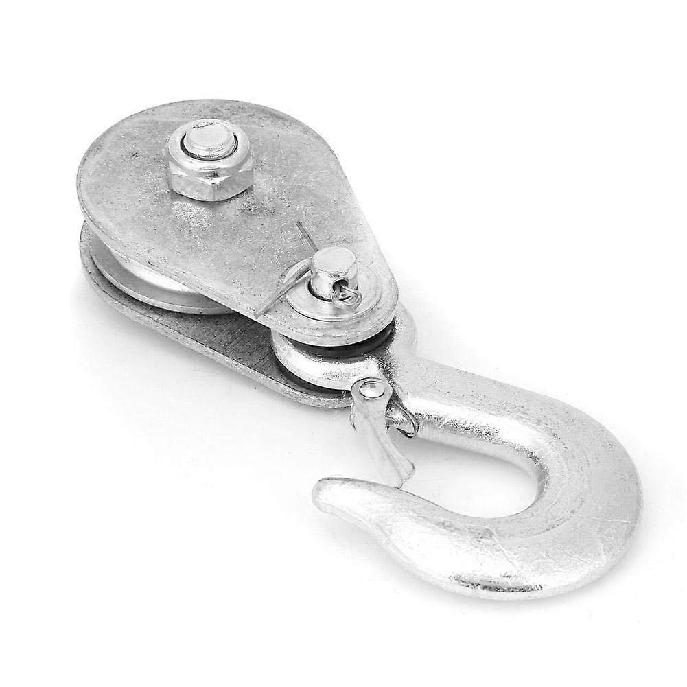Single Wheel Pulley Block High Strength Steel Lifting Rope Pulley Block With Hook Single Pulley Block For Household Skis Cable Sliding(1 Tons)