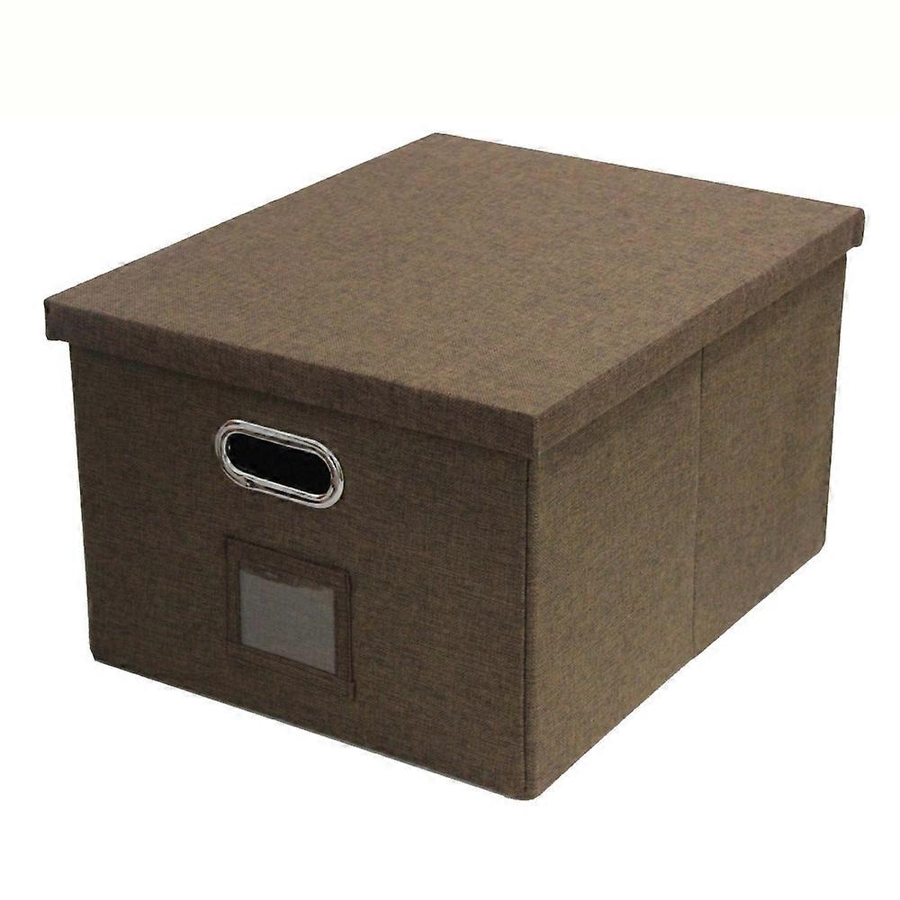 Valease Linen Fabric Collapsible Storage Bins with Removable Lids and Handles, Washable Storage Box Containers Baskets Cube with Cover for Bedroom,Clo