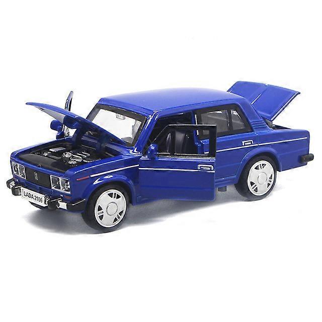 1/32 Alloy LADA 2106 Toy Car Model Classic Metal Die-casting Sound Light Pull Back Toys Vehicle For Collection Kids Gift