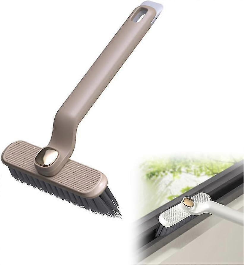 Brosse de nettoyage rotative multifonction, brosse de nettoyage à poils durs, brosse de nettoyage pour rainures de carrelage de salle de bain, brosse de nettoyage pour interstices de fenêtre