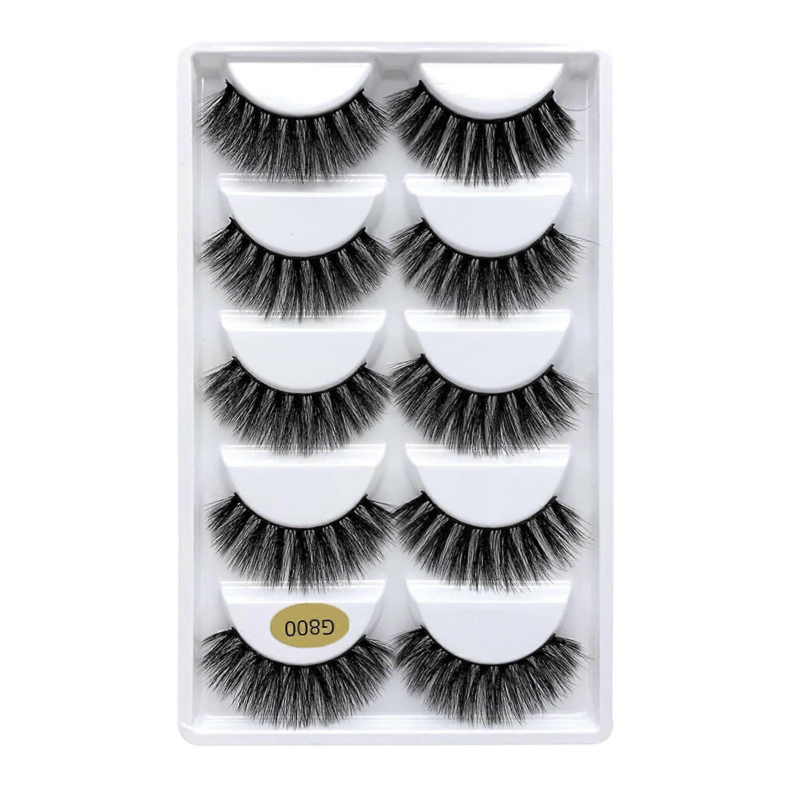 Natural Thick False Eyelashes 5 Pairs Of Mixed Eyelashes Imitation Mink Eyelashes Pure Artificial False Eyelashes