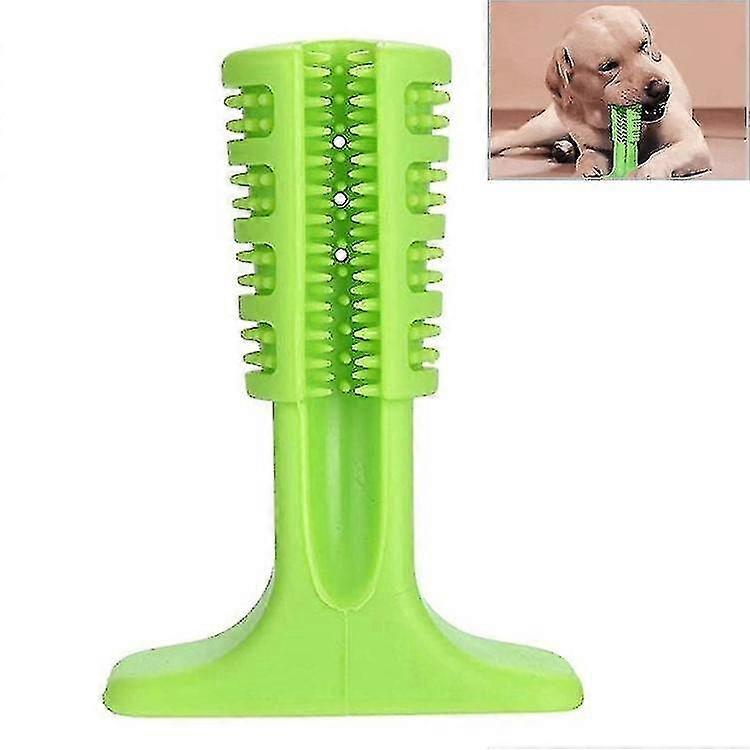 rubber molar stick toothbrush for dogs, size: m(green)