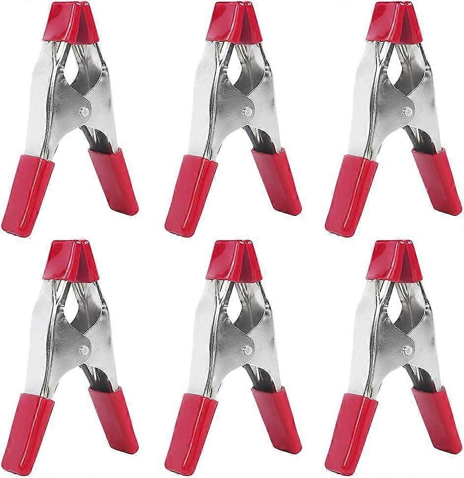 6 Pack Metal Spring Clamps Borracha Revestido Heavy Duty com Plástico Tipped Grip Holder 4 polegadas