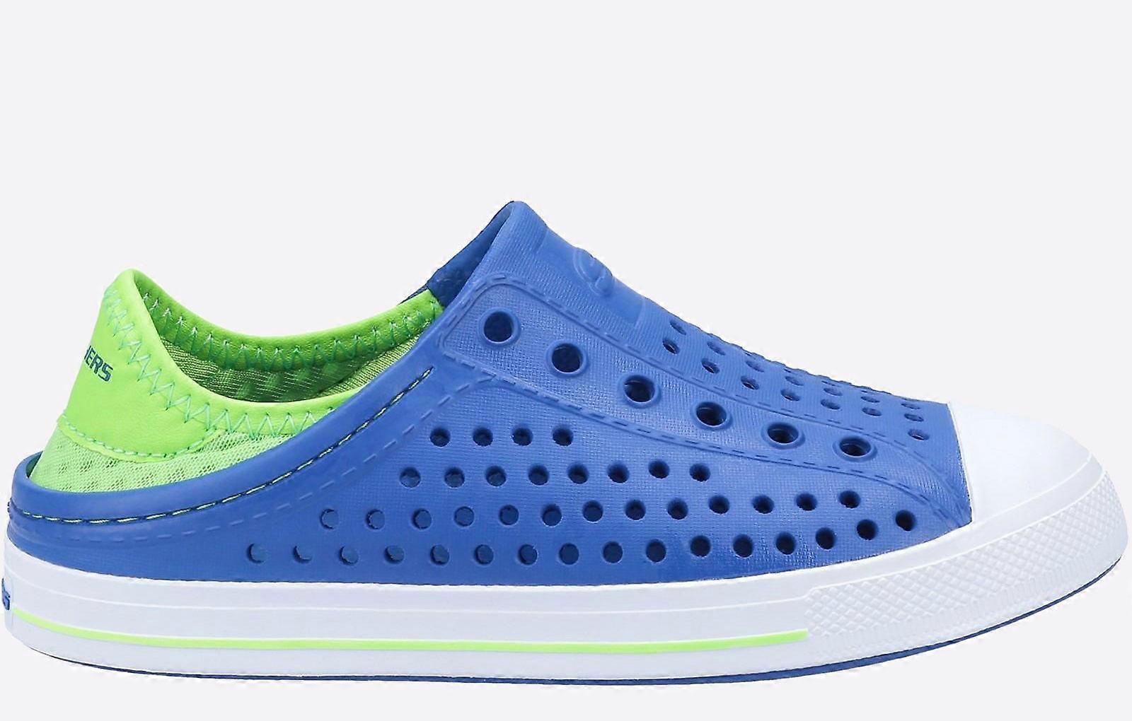 Skechers Guzman Steps Aqua Surge Slip On Junior Blue/Lime