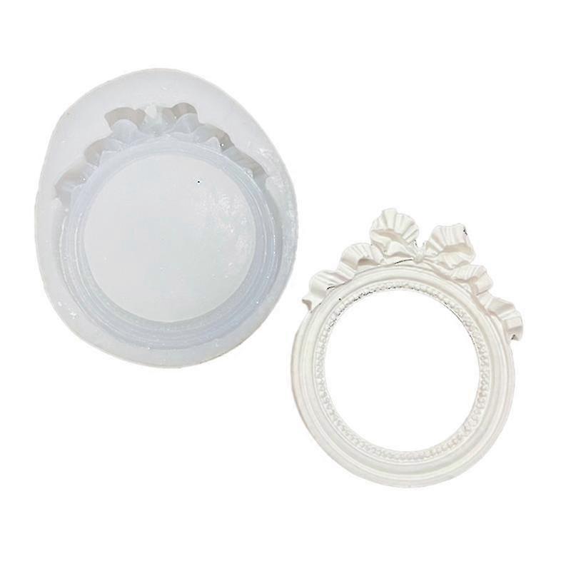 ヴィンテージラウンドミラーフレーム画像シリコンモールドカップケーキダイトッパーケーキ装飾