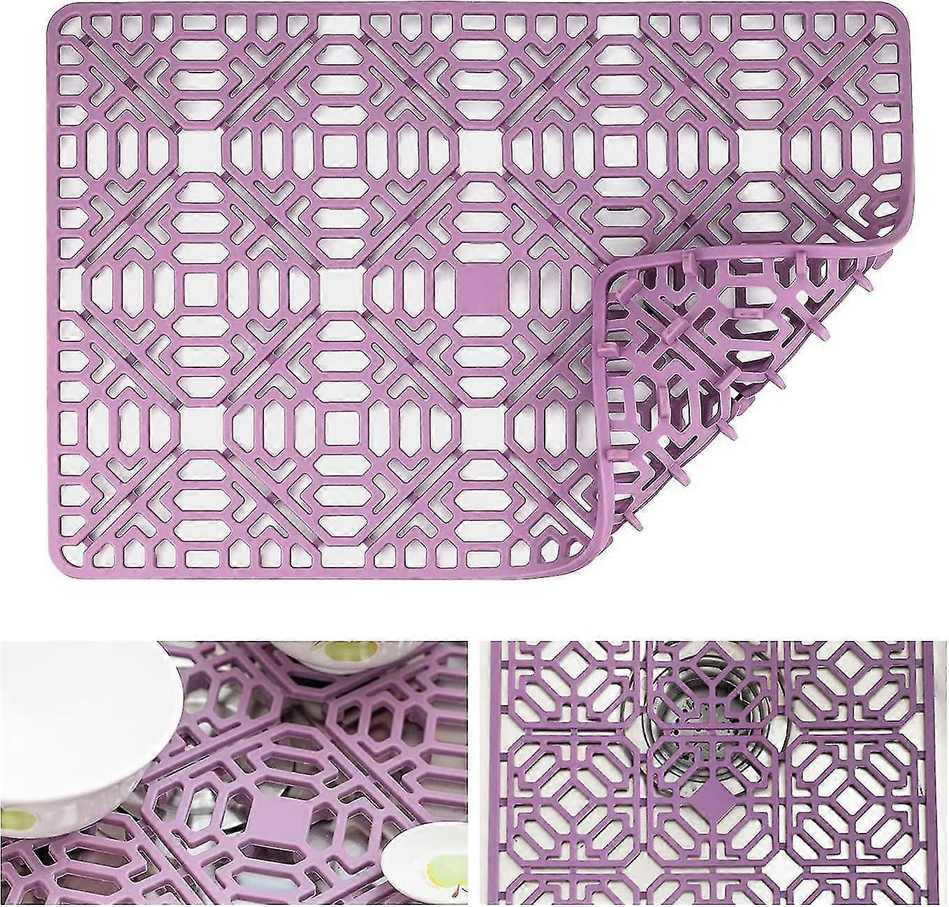 Silicone Kitchen Sink Mat, 15.7"x10.6"(purple)