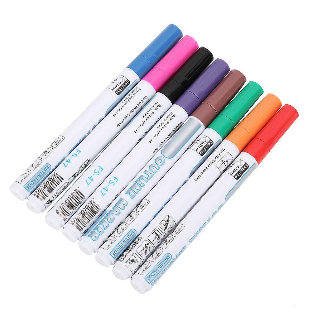 8 Stück Doppellinienstift Bunte DIY-Zeichnung Marker Textmarker Schreibwaren Kunstbedarf