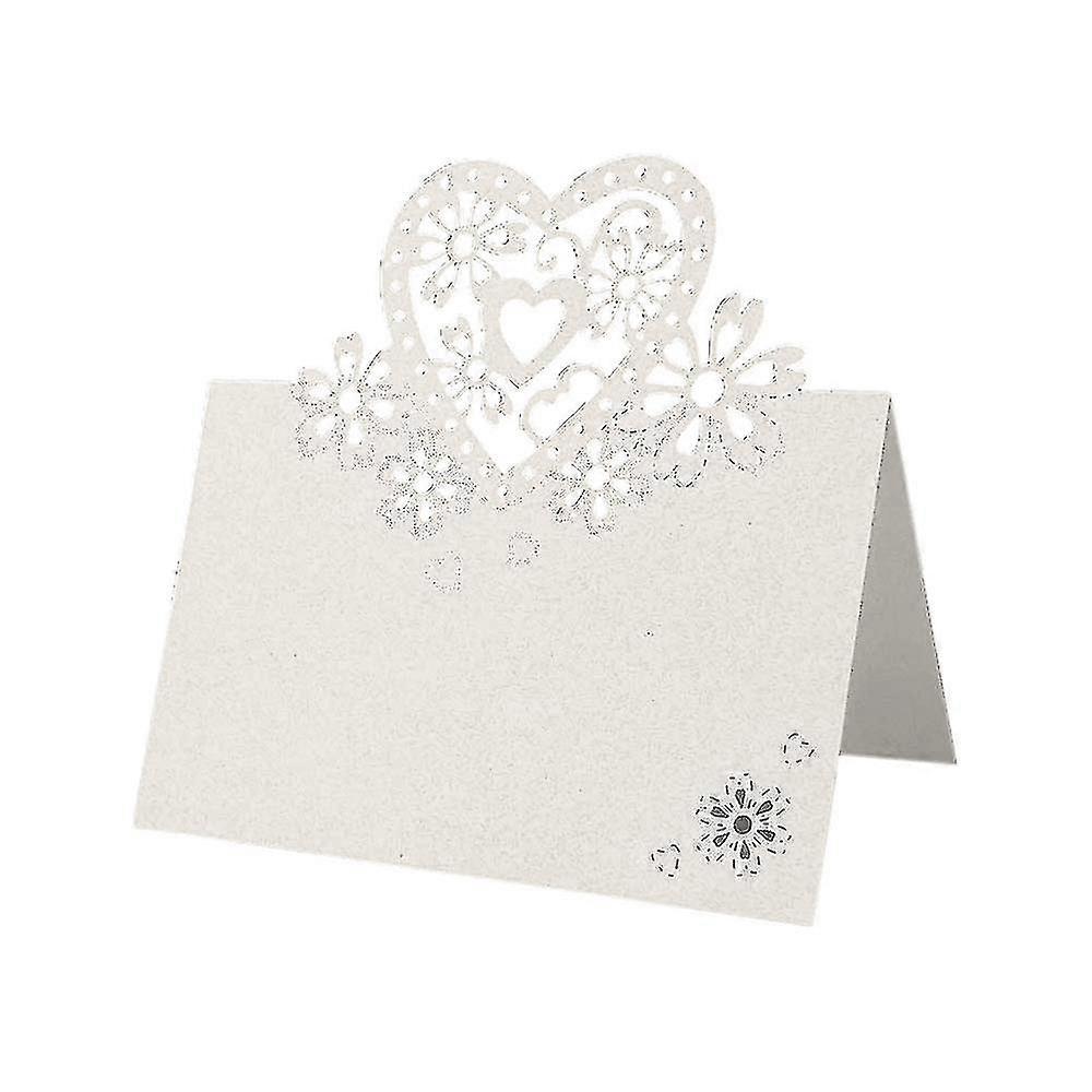 love Heart Table Name Place Cards Wedding Party Cut On Pearlescent Card