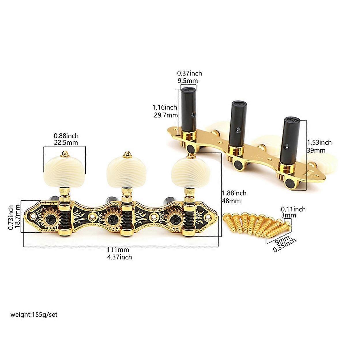 2pcs Guitar String Tuners Classical Guitar 3 Seturi de String Tuning Pegs 3Left 3Right Guitars Knobs