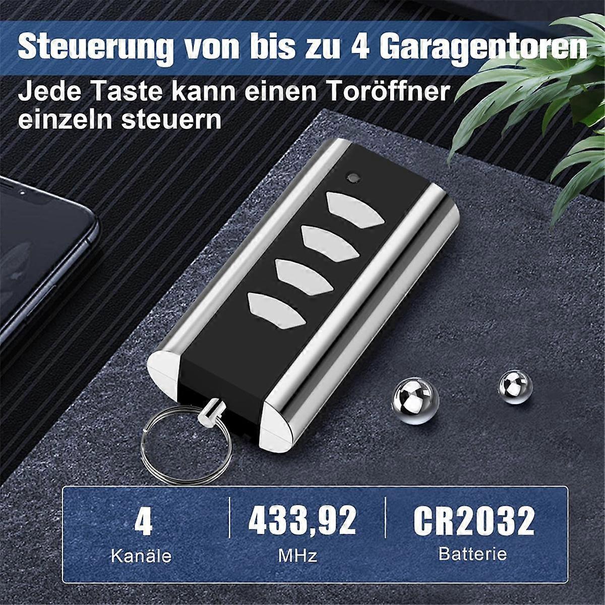pepape 2 stuks garageafstandsbediening voor standaard staal Entrematic RCU 433-2, RCU 433-4, EA433 2KM, EA433 2KS, T433-4, compatibel met Crawford standaard staal 433.92 Rolling Code garagedeur
