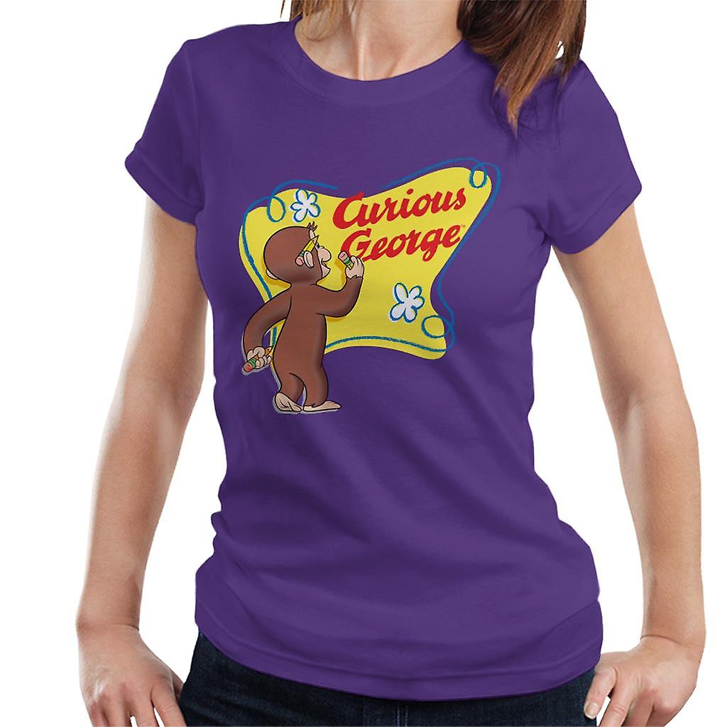 Curious George Writing His Name Women's T-Shirt