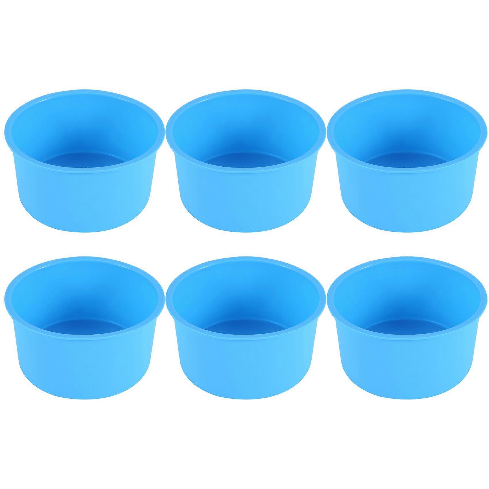 Silikonowe mini foremki do ciast 4-calowe okrągłe nieprzywierające silikonowe formy do pieczenia Bakaware wielokrotnego użytku niebieskie