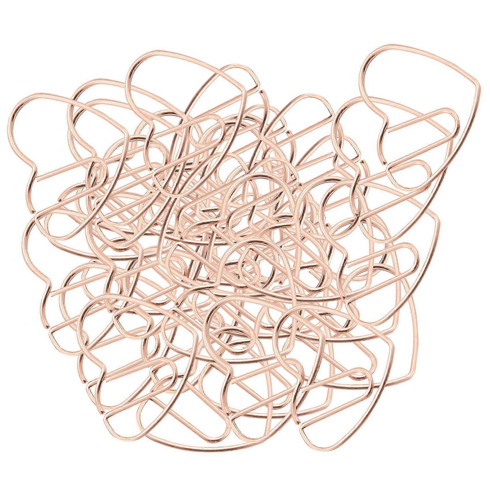 100 قطعة الحب على شكل قلب مقاطع الورق الصغيرة المرجعية مقاطع لمكتب المدرسة الرئيسية ورقة معدنية Cl