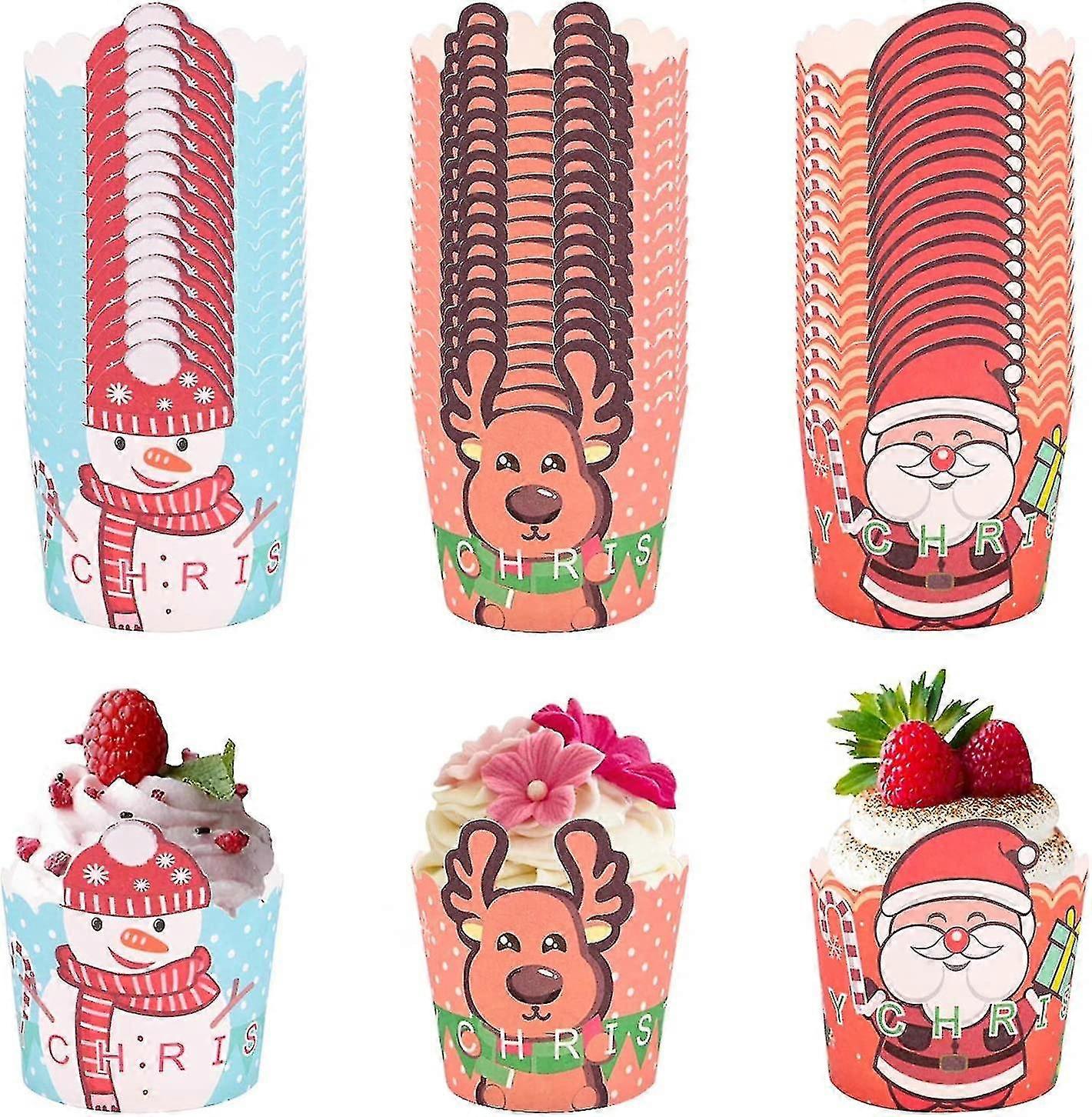 Christmas Cupcake Wrappers Cupcake Liners Mini Cupcake Boxes Decorations