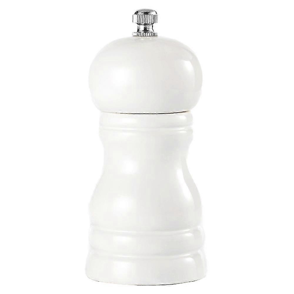 Solid Wood Pepper Grinder With Ceramic Grinding Core, White