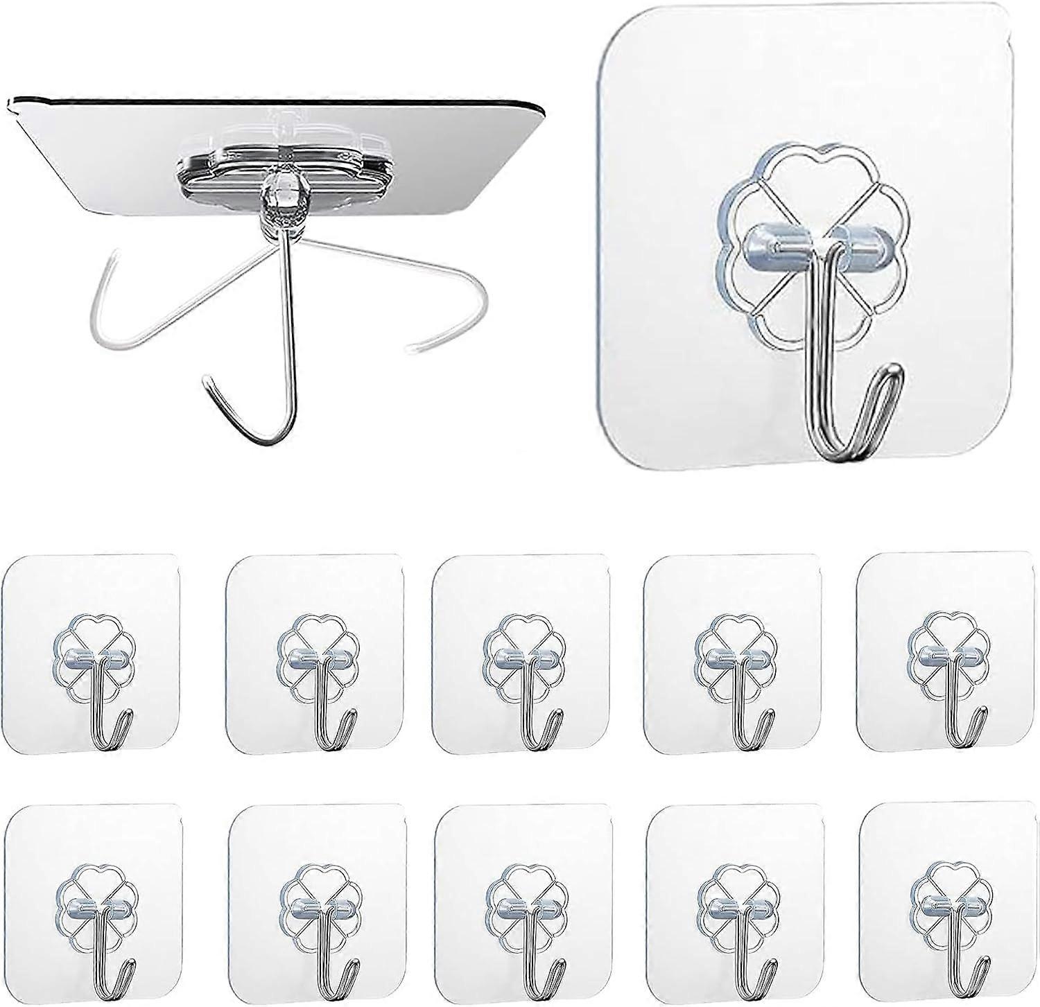 (10pcs)Wall Hooks for Hanging/Self Adhesive Hooks/Sticky Hooks Extra Strong/Stick on Hooks Heavy Duty/Sticky Hooks for Hanging/Wall Hooks Stick On/Bat