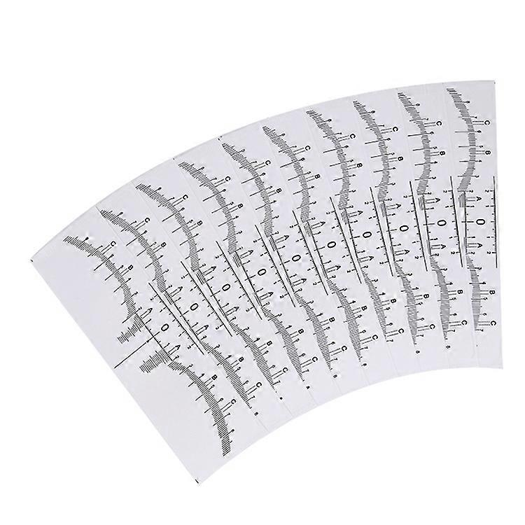 100 Pcs Adhesive Eyebrow Sticker Stencil Guide Measuring Tool