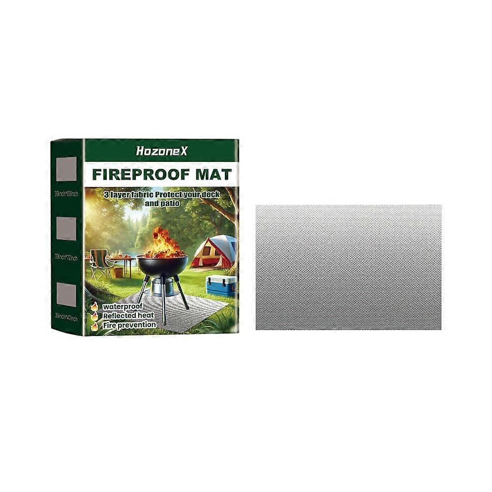 BBQ Fire Pit Mat Fireproof Heat Resistant Mat Deck Patio Outdoor Floor Protector