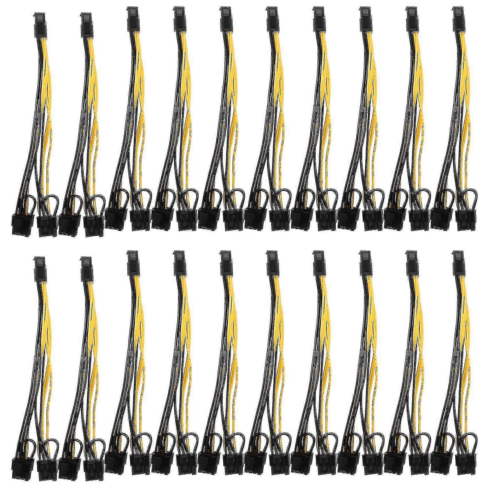 20 Pcs Pci Express Power Adapter Gpu Vga Y-splitter Extension Cable