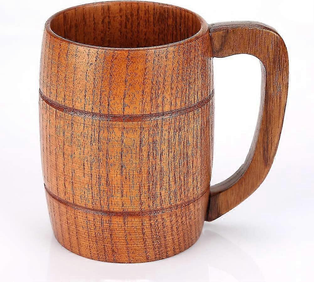 Handmade Wooden Barrel-shaped Beer Mugs, Classical Wooden Wine Mugs, Natural And Environmentally Friendly