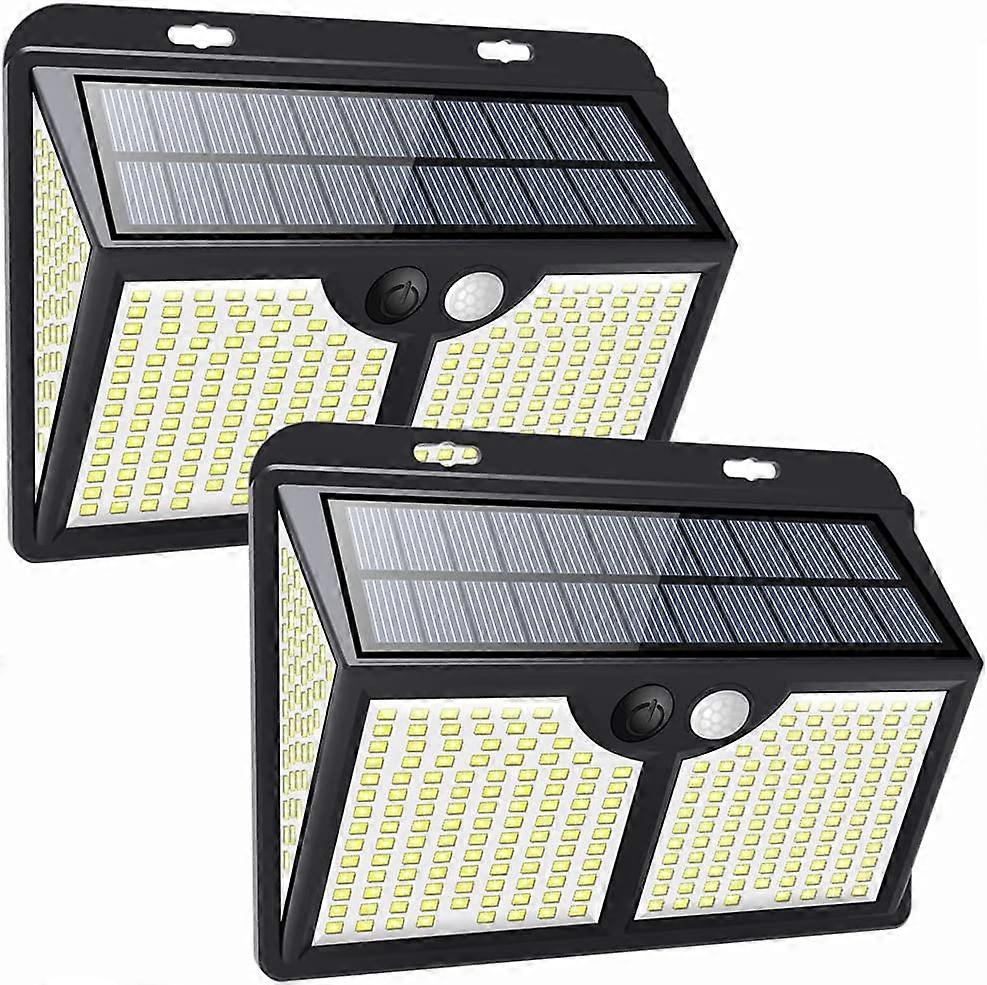 2pcs LED Solar Light Outdoor,[4 Working Modes, 270Lighting]