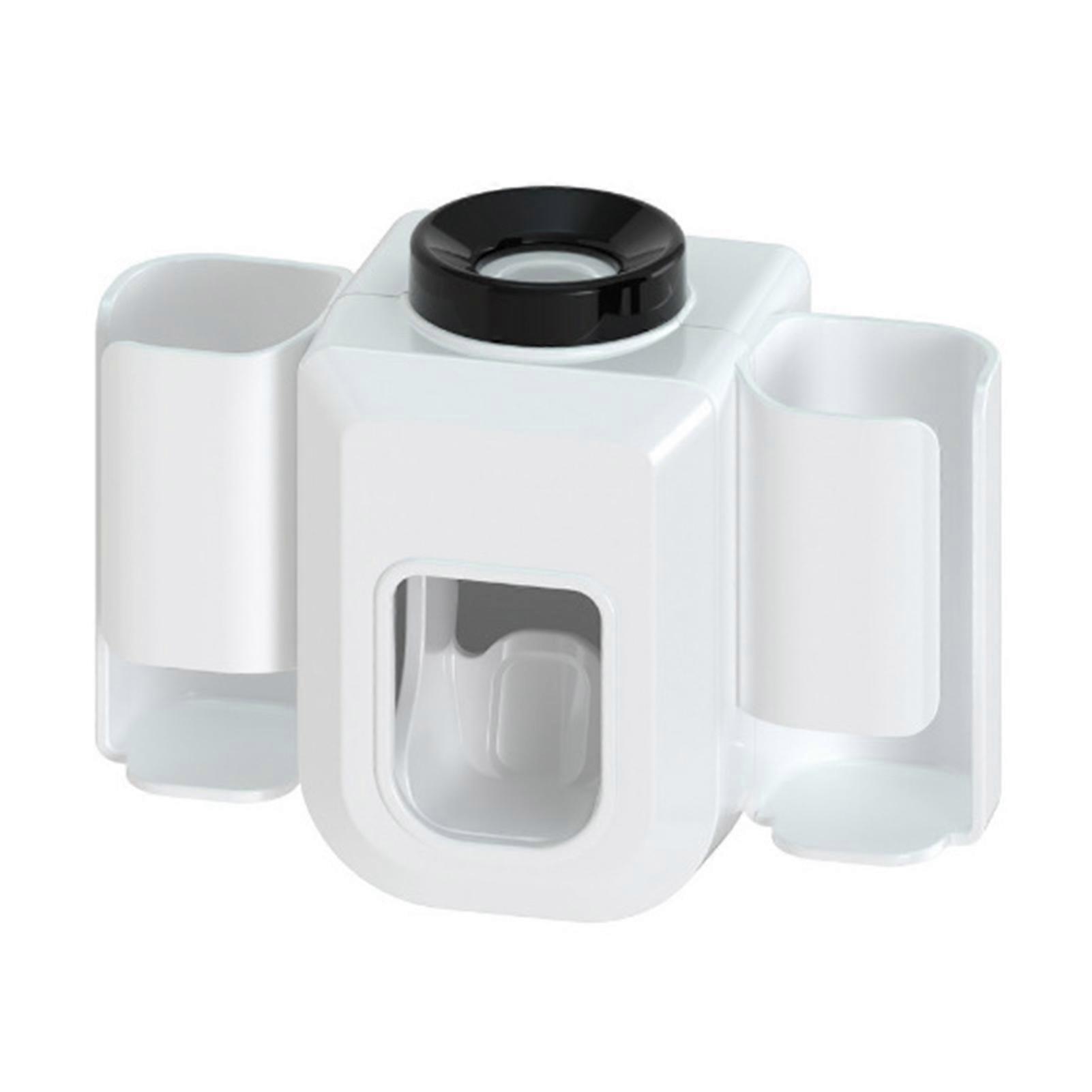Toothpaste Dispenser Wall-mounted Classified Plastic Automatic Toothpaste Squeezer with Toothbrush Holder for Daily Use KAESI