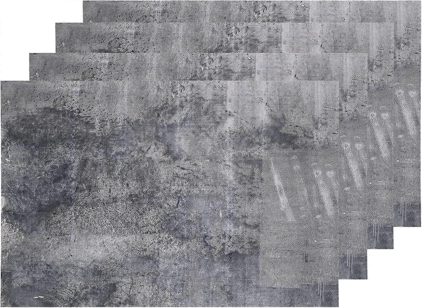 Grey Solid Abstract Painting Placemats, Brick Table Mat Linen Burlap Washable Double-Deck Heat Insulation for Dining Table Kitchen Table Set of 4 (12
