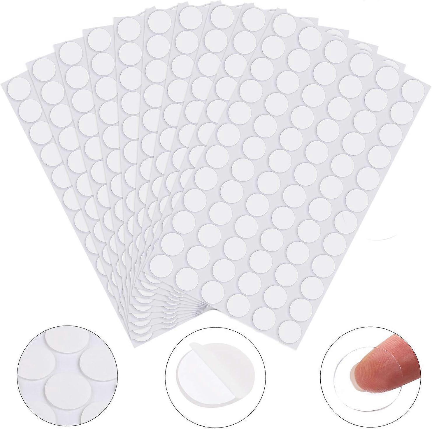 700 Pieces Double-Sided Adhesive Round Putty Tapes Transparent Removable Putty Reusable Multipurpose Tape Nano Gel Mat, Diameter 10 mm