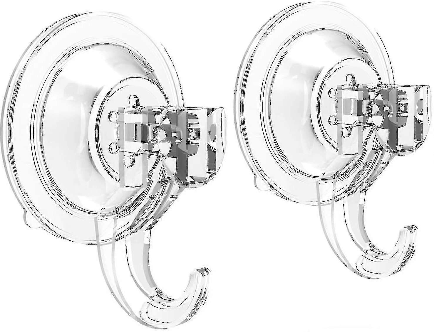Suction Hooks - Powerful Superlock Suction Hooks (2 Pack) Heavy