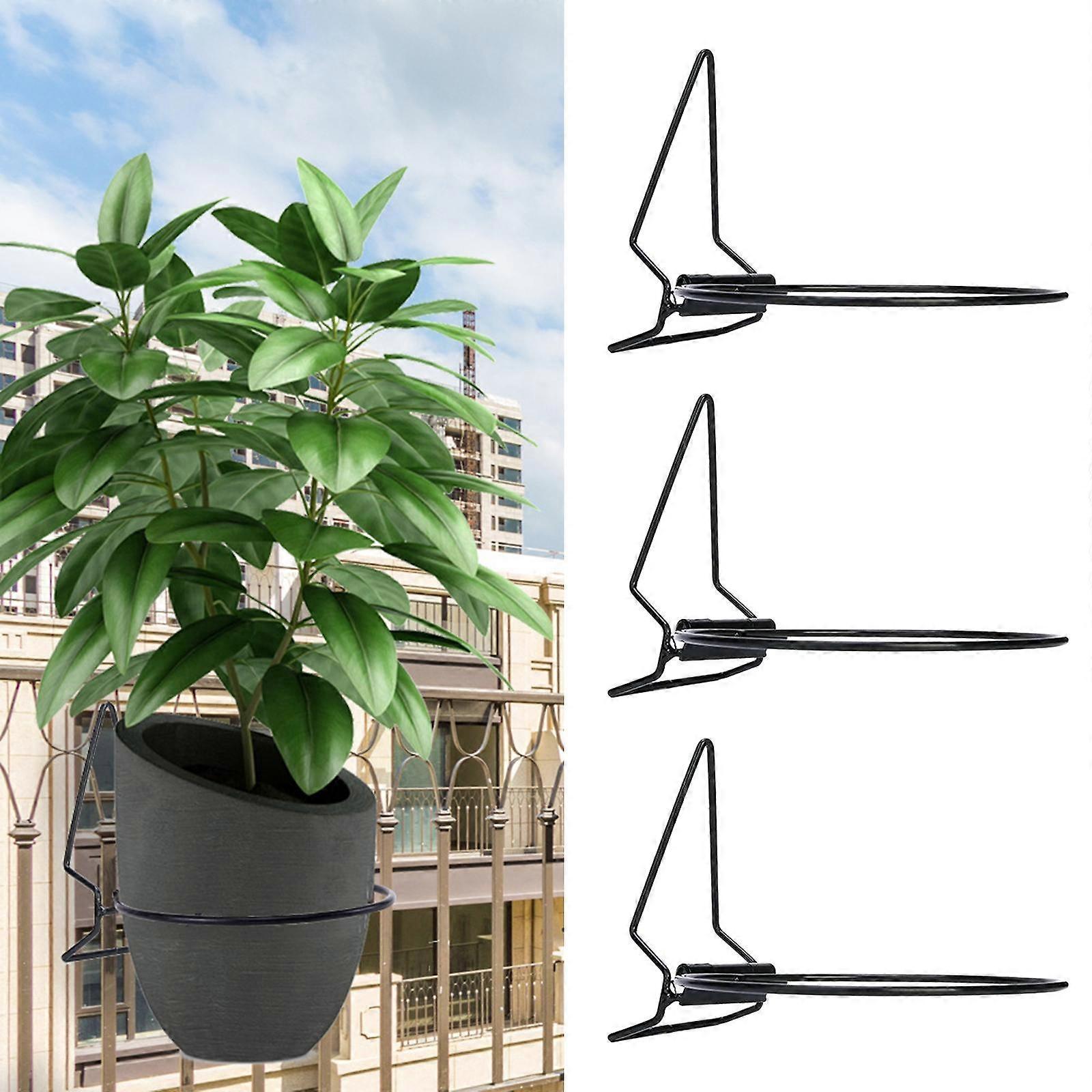 מתלים לצמחים אמנות ברזל מדף עגול מעמד עציץ תלוי מעקה אדניות סלסלות מחזיק עציצים ווים קולבים למרפסת מרפסת מקורה מתנות חוץ -