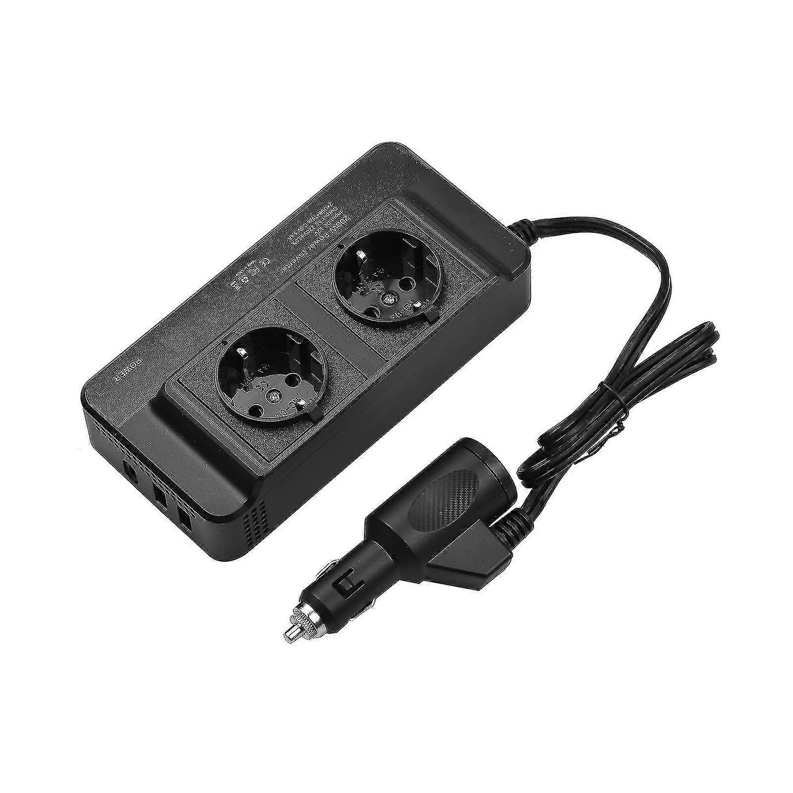200w Power Inverter Portable Dc 12v To Ac 220v/110v Car Inverter Power Converter Transformer With Dual Sockets & Usb Ports For Car Rv