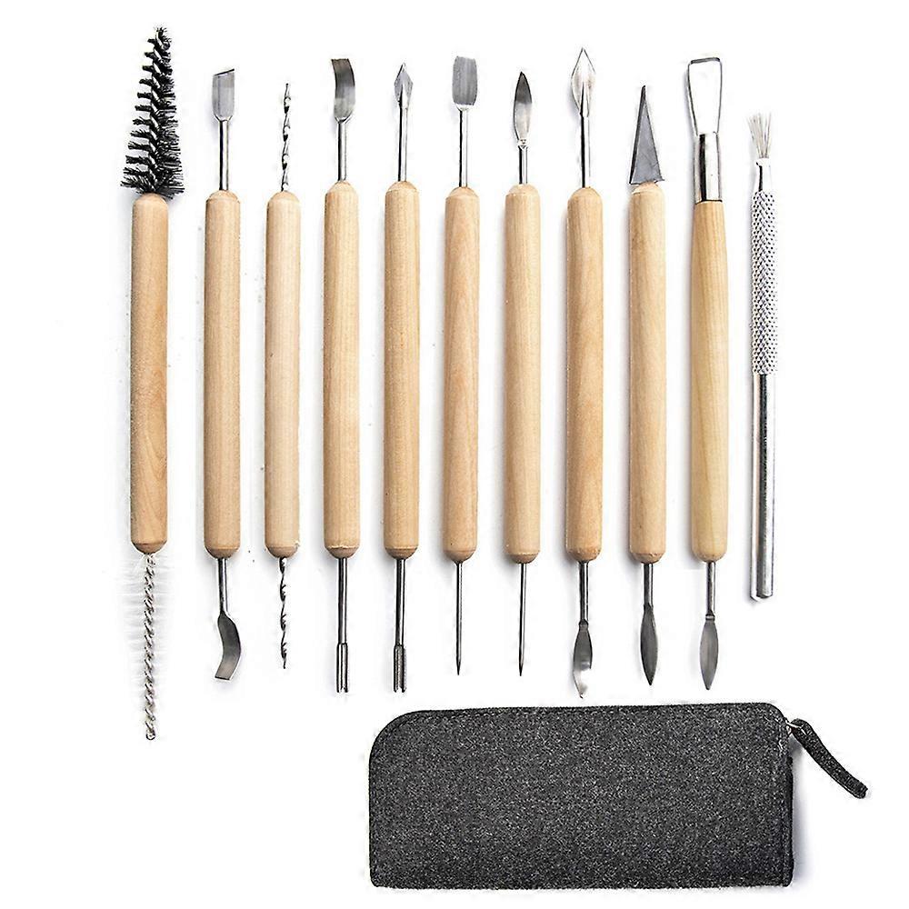 Clay Sculpting Tools, Ceramic Pottery & Clay Sculpting Carving Tool Set with Wooden Handle for Sculpture Clay Modeling Paint