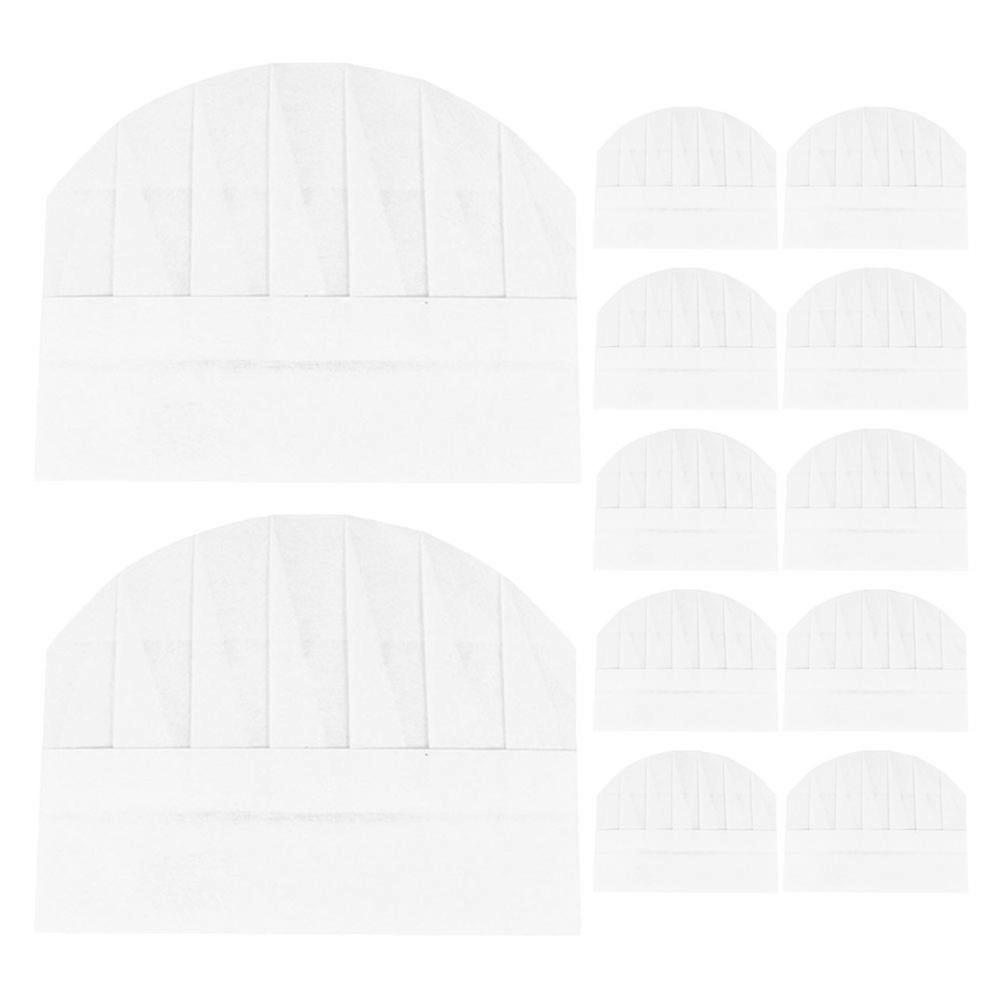 12pcs Kids Paper Chef Hats Role Play White Chef Caps Small Single Use Chef Hats