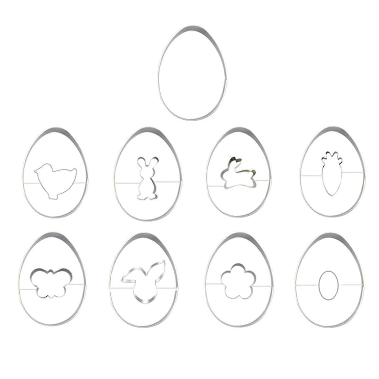 9 Pcs Easter Cookie Cutters Egg Bunny Chicken For Butterfly Carrot Shape Cookie PK