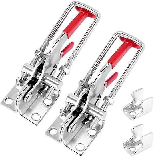 2Pcs Adjustable Latch 2000Lbs Capacity Heavy Duty Adjustable Latch U Bolt Self-Lock Toggle Clamp